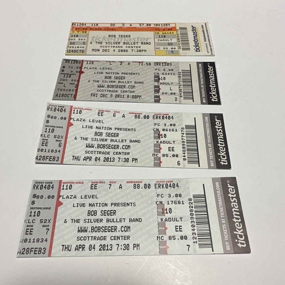 Bob Seger & The Silver Bullet Band Ticket Stub St. Louis 2006, 2011, 2013